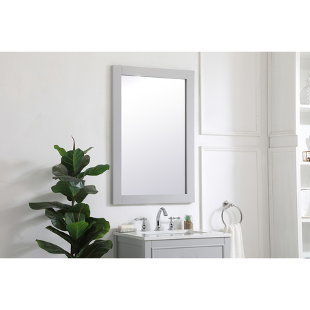 Elegant Decor Aqua Rectangle Vanity Mirror 24 Inch In Grey VM22436GR